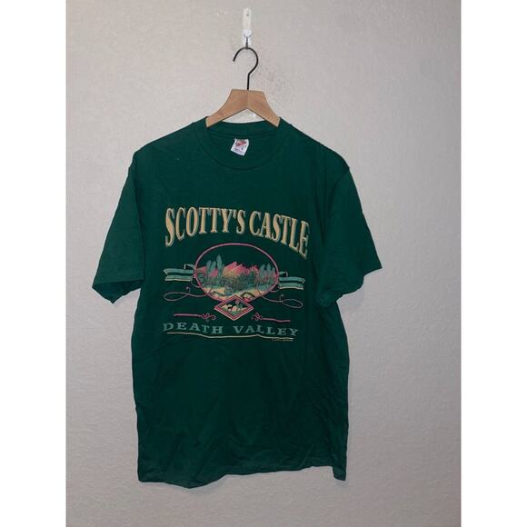 Vintage Scottys Castle Shirt Death Valley Green Desert Mountain Tee VTG 90s L - Picture 1 of 11